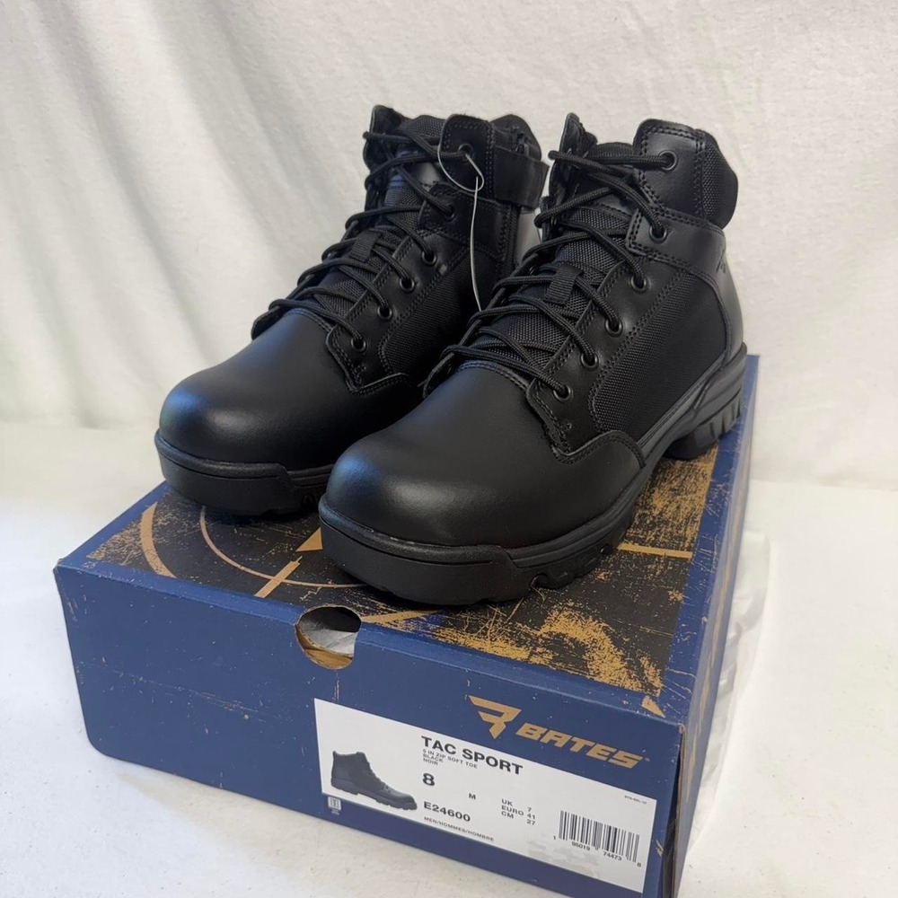 Bates tactical sport black leather zip/lace up boots Men's Size US 8